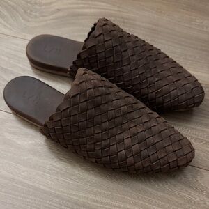 Lauren Manoogian Brown Woven Leather Mules